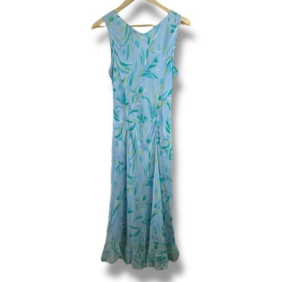 Vintage Bobbi Bee Size L 2PC Dress Set Pastel Blue Floral Midi Spring Fairycore - Picture 4 of 14